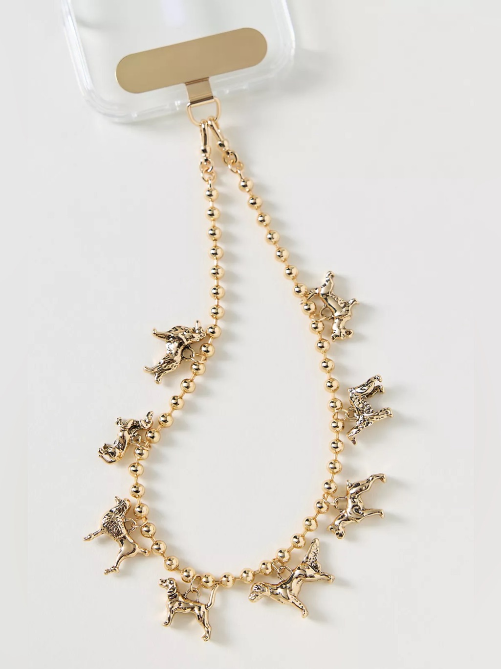 Anthropologie Cell Phones & Accessories | Dog Icon Phone Chain By Anthropologie | Color: Gold | Size: Os