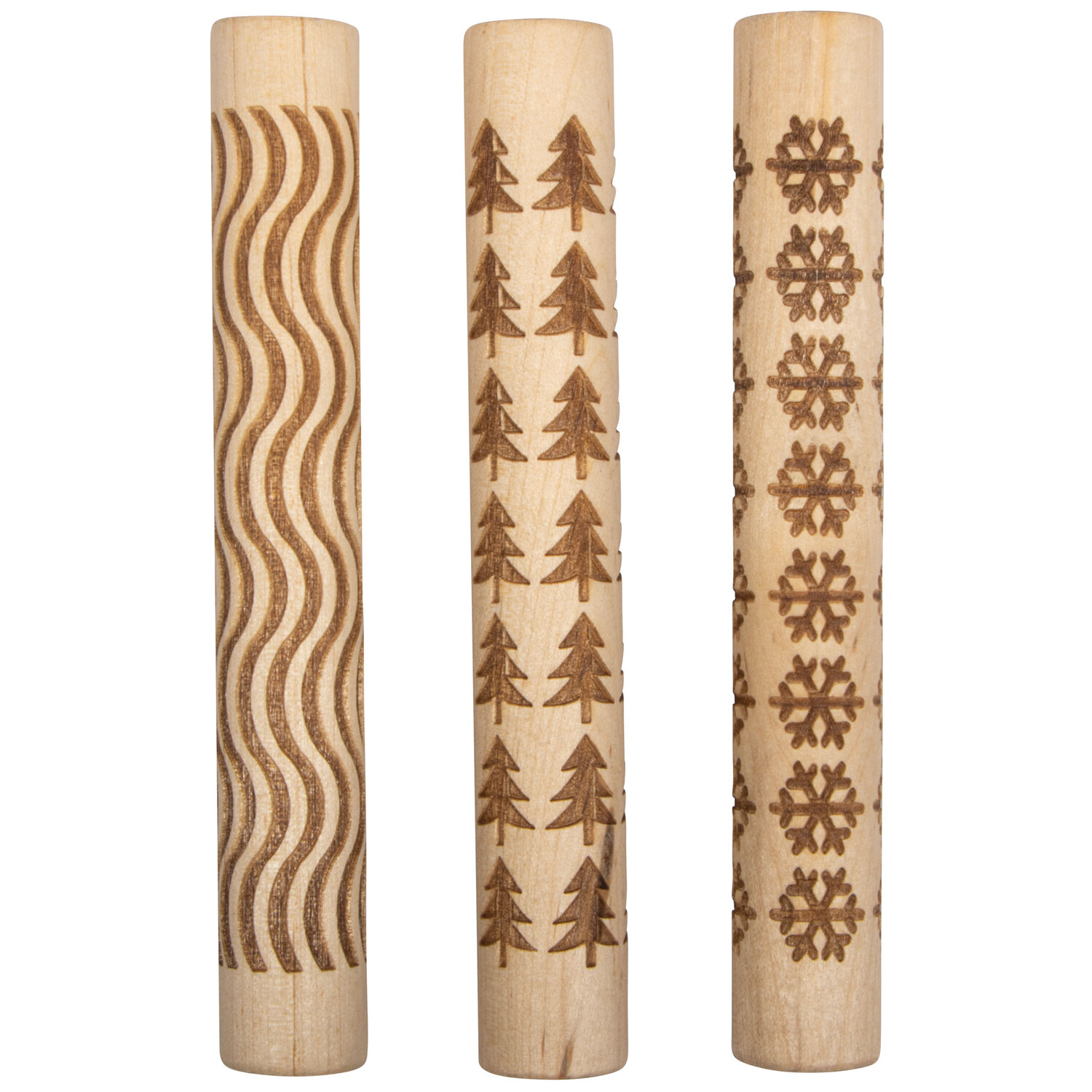 Holz Motivmuster Roller Tree, 3 Stück