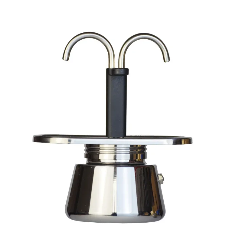 200ML Mini Moka Pot Double Tube 304 acier inoxydable cafetière italienne cafetière expresso main Verser cafetière Pot