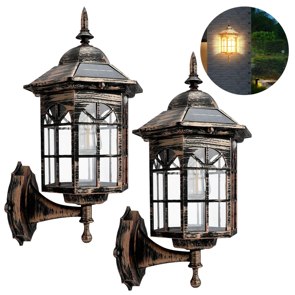 2PCS Retro Landscape Solar Pathway Light Tungsten Filament Lamps Outdoor Garden Street Floor Decorative Solar Garden Led Lights