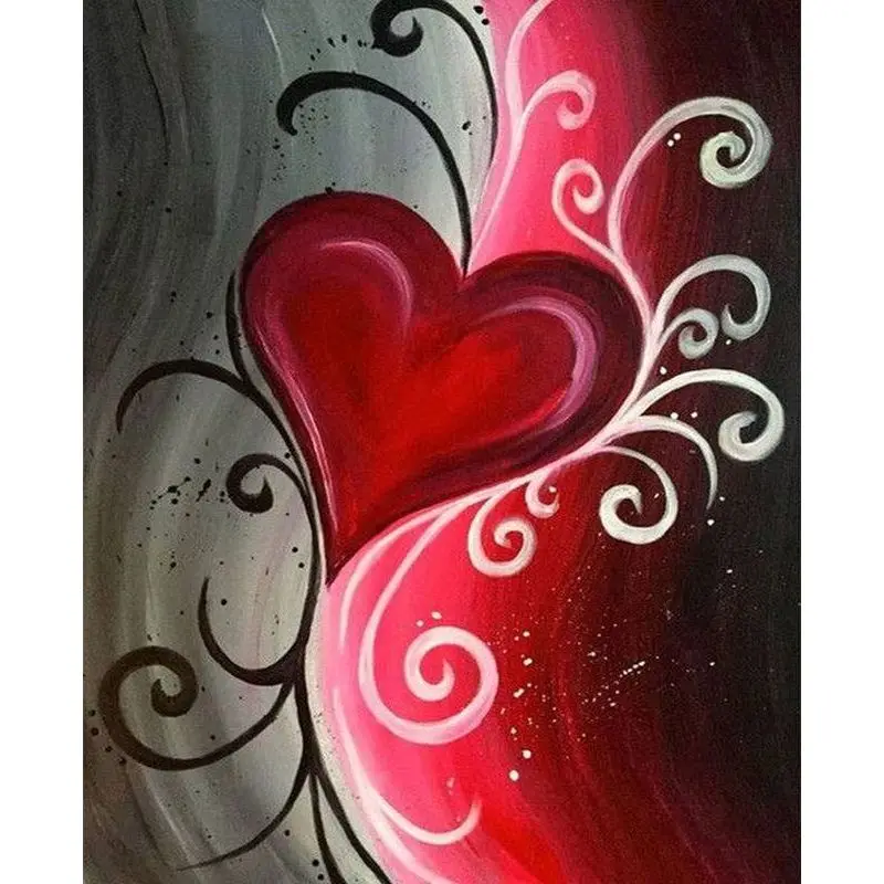 RUOPOTY peinture par numéros coeur symbole Kit sur toile bricolage Kits de peinture pour adultes bricolage loisirs pour débutant