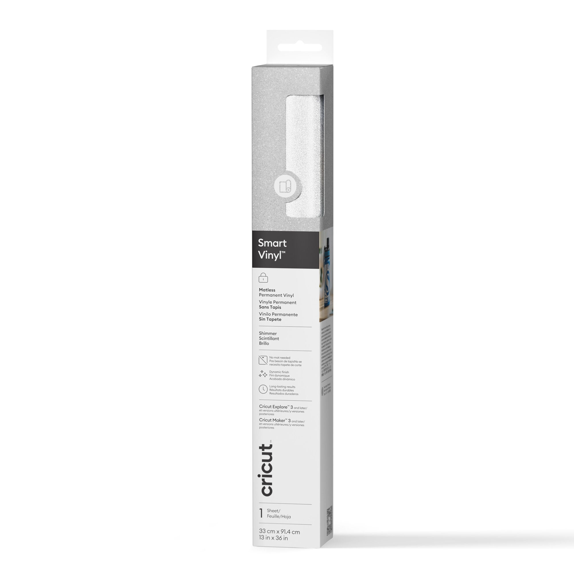 Cricut Smart Vinyl Shimmer | Permanent | 3 ft | White