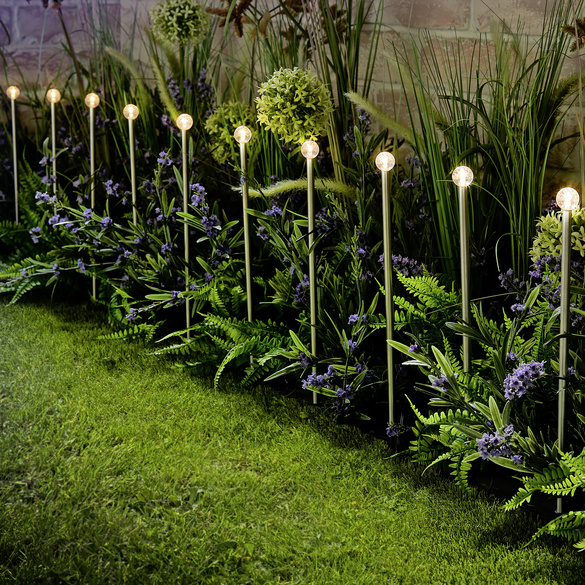 Solar-Kugelleuchten Gartenstecker 10er-Set