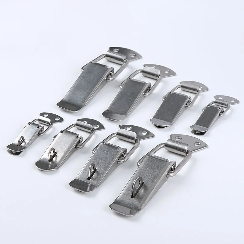 1-6PC Schrank Box Schlösser Gefederte Riegel Fang Toggle stahl Hasps Für Holz fall Schiebetür Fenster möbel Hardware