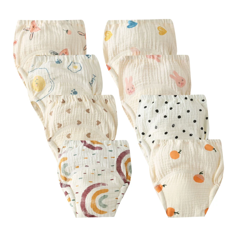 Culottes réutilisables pour bébés, 6/8 pièces, sous-vêtements pour nourrissons, lavables, pour enfants, nouvelle collection 2024