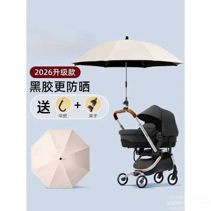 Kinderwagen-Sonnenschirm, Universeller Sonnenschutz-Regenschirm für Kinderwagen, Kinderwagen-Überdachung, Dreirad-Sonnenschutz