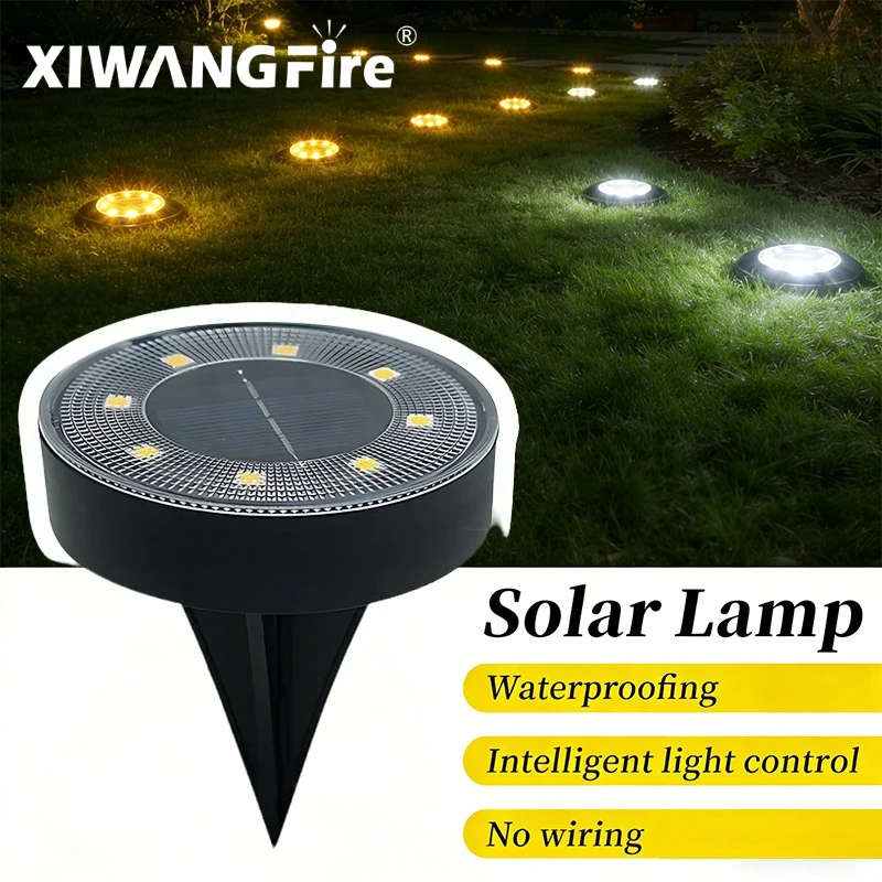 LED-Solar-Bodenleuchte für den Außenbereich, IP68, wasserdicht, Lichtsteuerung, für Wege, Terrassen, Hof, Auffahrt, Rasen, Garten, Dekorationslampe