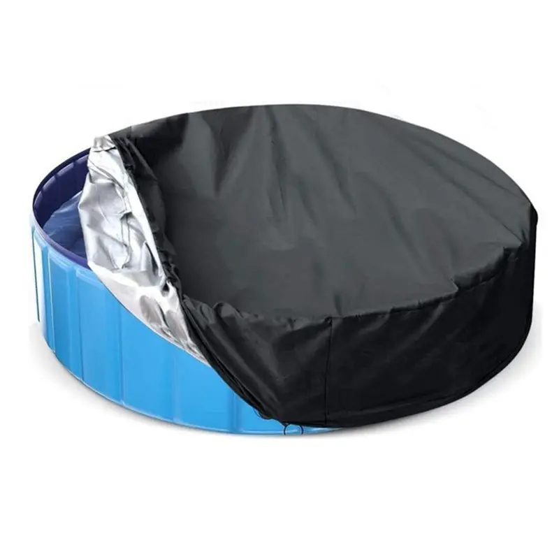 Couverture de piscine ronde pliable A07T, couverture de piscine pour piscines enterrées, couverture de piscine extérieure, protection contre la poussière