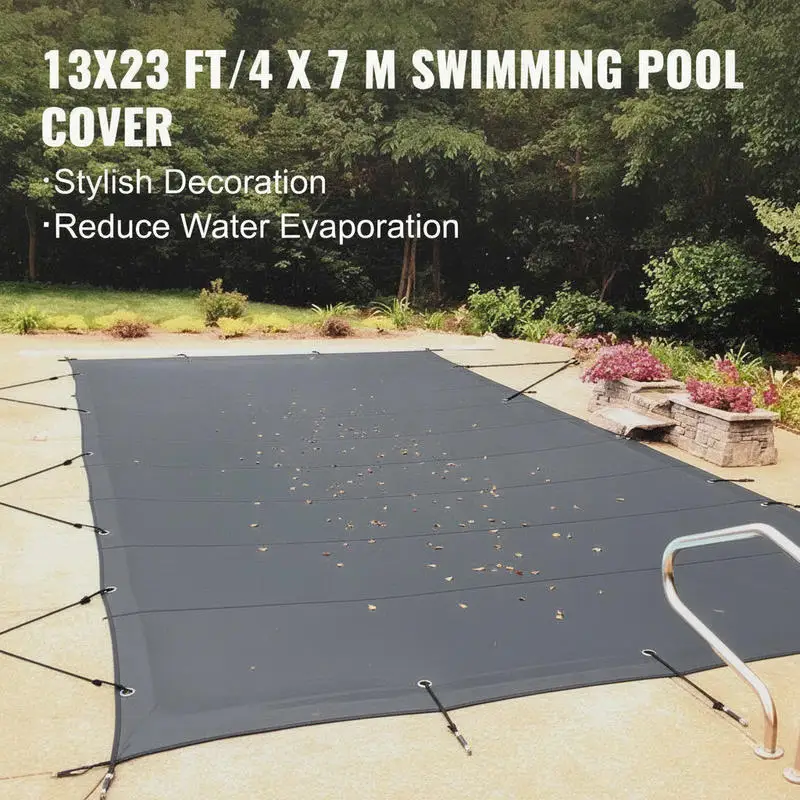 Bâche de piscine hivernale à bulles, PVC Anthracite 650-680 g/m², bâche solaire rectangulaire pour piscine, 4 x 7 m, maille fine pour piscines résidentielles, jardins, hôtels et piscines d'ingénierie