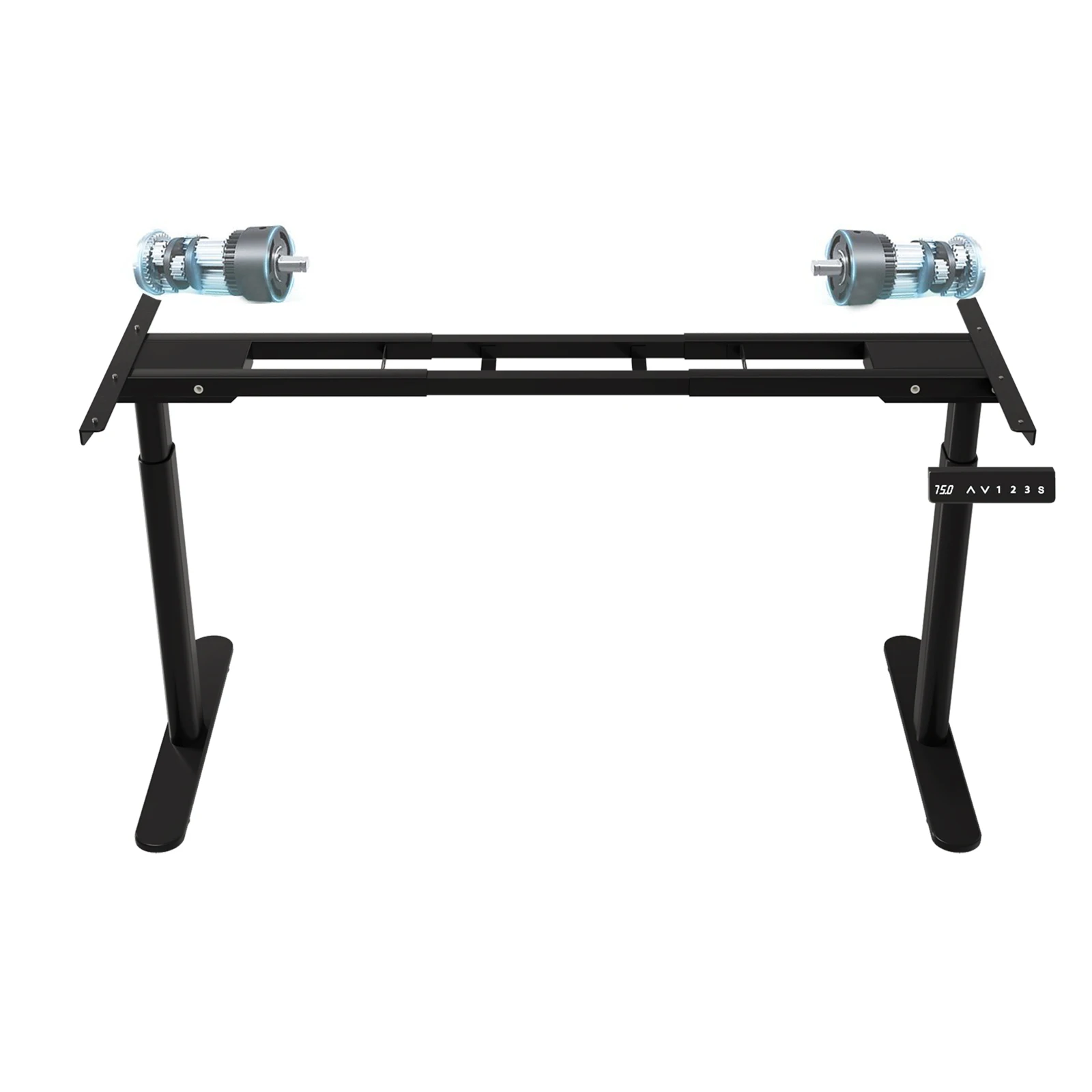 Radlove Schreibtisch Höhenverstellbar Elektrisch Tischgestell mit 2 Motoren, geeignet für die meisten Tischplatte, 110cm x 57cm, Schwarz/Weiß