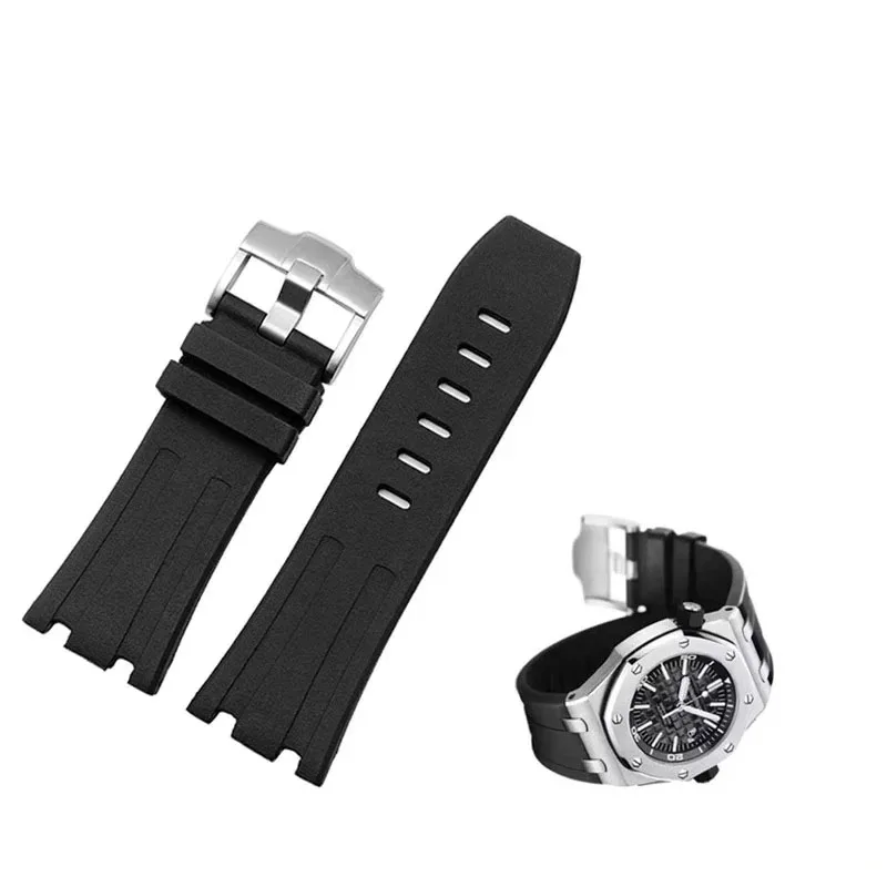 Uhrenarmband für AP Audemars und Piguet, Gummi-Uhrenarmband Royal Oak Offshore 26400, wasserdichtes, schweißfestes Uhrenarmband, 28 mm