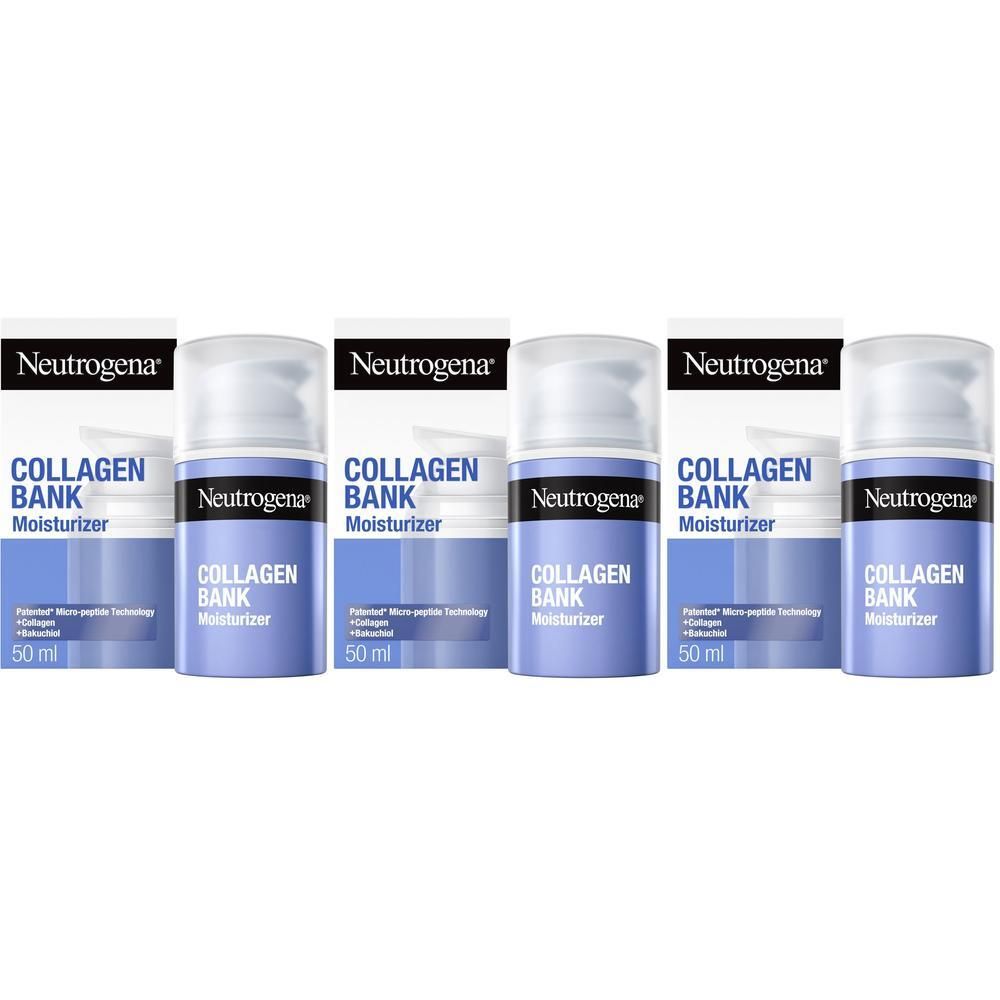 Neutrogena Collagen Bank Crema Idratante Viso, Notte Anti-Età, Viso 3x