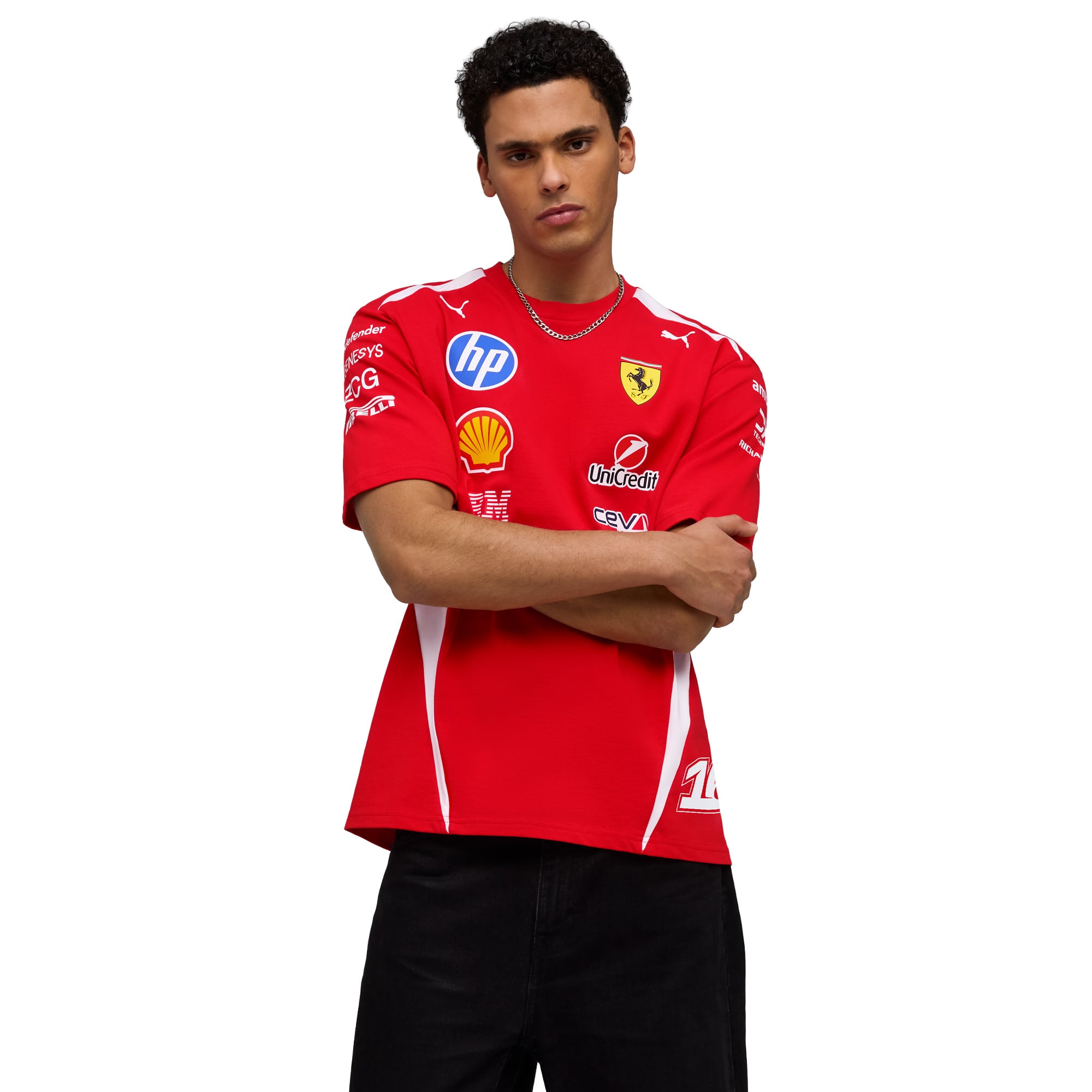 T-shirt décontracté Scuderia Ferrari Replica Charles Leclerc Driver - unisexe Taille: L