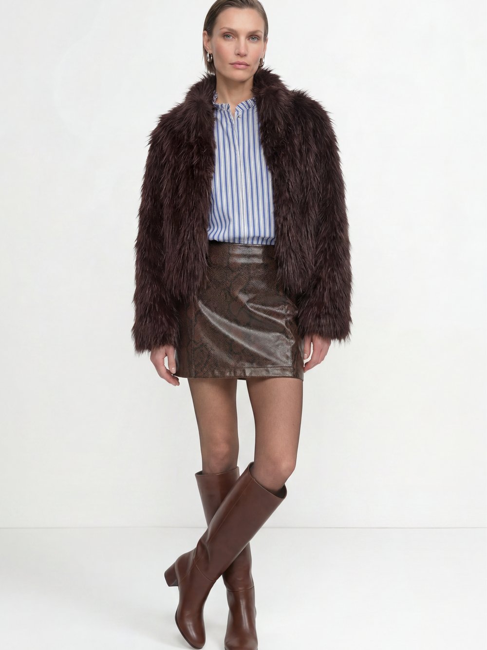 Rich & Royal Kunstlederrock Damen cognac, 36