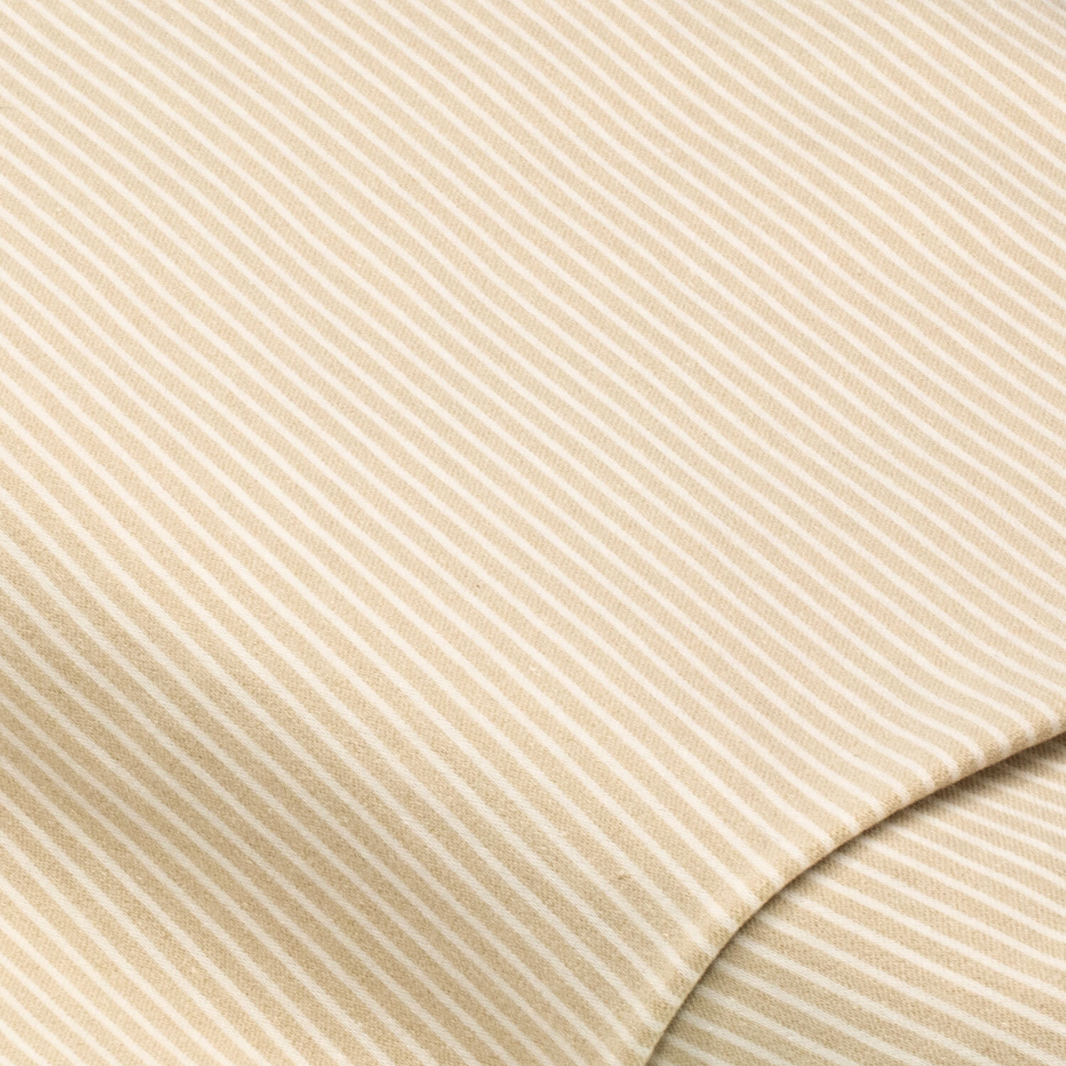 Baumwoll-Stretch Streifen, creme/weiß