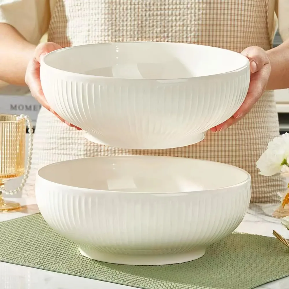 Pure White Underglaze Color Ceramic Large Soup Bowl, Japanese Household Big Bowl for Sauerkraut Fish Maoxuewang Beef Rib Soup