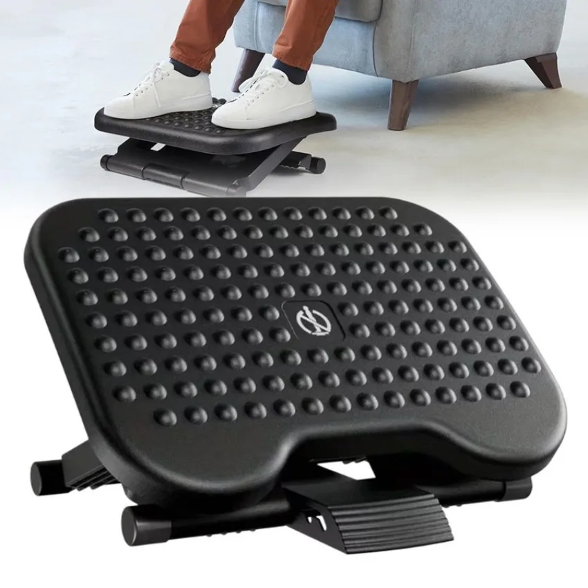 Ergonomische Fußstützen, Fußstützen-Schreibtisch 0 ° - 30 ° Höhenverstellbar und winkelverstellbar, rutschfeste Fußstütze für Büro, Zuhause, Reisen