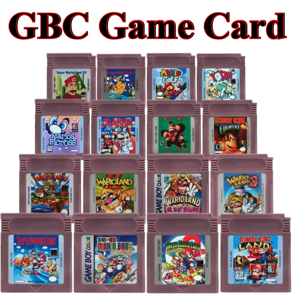 English GBC 16 Bit Game Video Game Cartridge Console16 Bit Game Card Land Donkey Kong Land 2 Yoshi for GBC USA Version