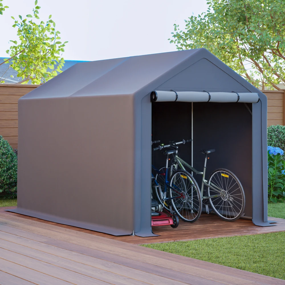 Abri de jardin pour vélos de grande capacité 296x190x200cm, imperméable, pour extérieur, rangement de vélos, abri de jardin, tente de rangement pour outils, pour cour, patio, jardin, extérieur