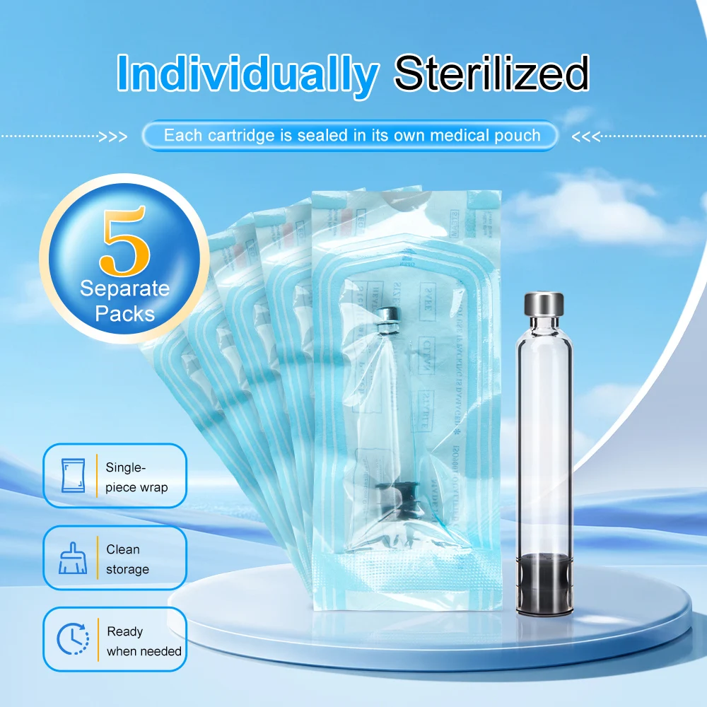 Cartouche de stylo de 3 ml, cartouche de 3 ml pour stylo à peptides, cartouche de stylo à peptides compatible avec les stylos V1 V2 V3, 3 cc, verre vide, emballée individuellement