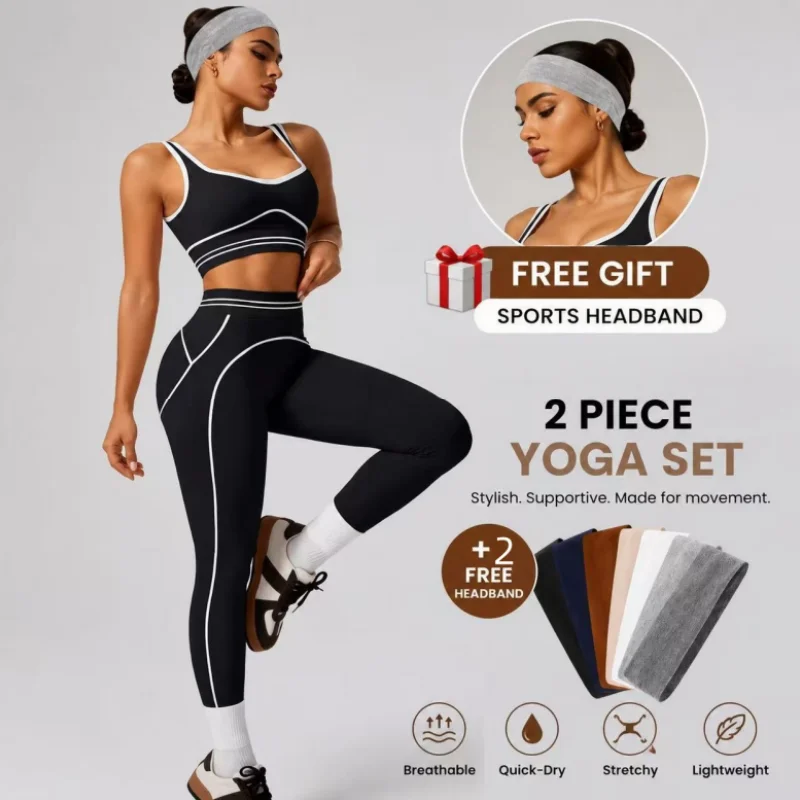 Ensemble de yoga pour femmes, soutien-gorge de sport, leggings taille haute, tenue de sport, fitness, vêtements de sport extensibles, ensemble 2 pièces