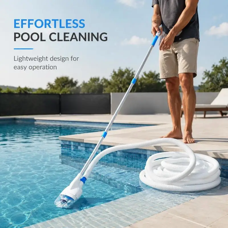 Aspirateur de piscine pour piscines hors sol, nettoyeur à aspiration portable pour piscine, éliminateur manuel de débris de piscine, accessoire de nettoyage et d'entretien de piscine