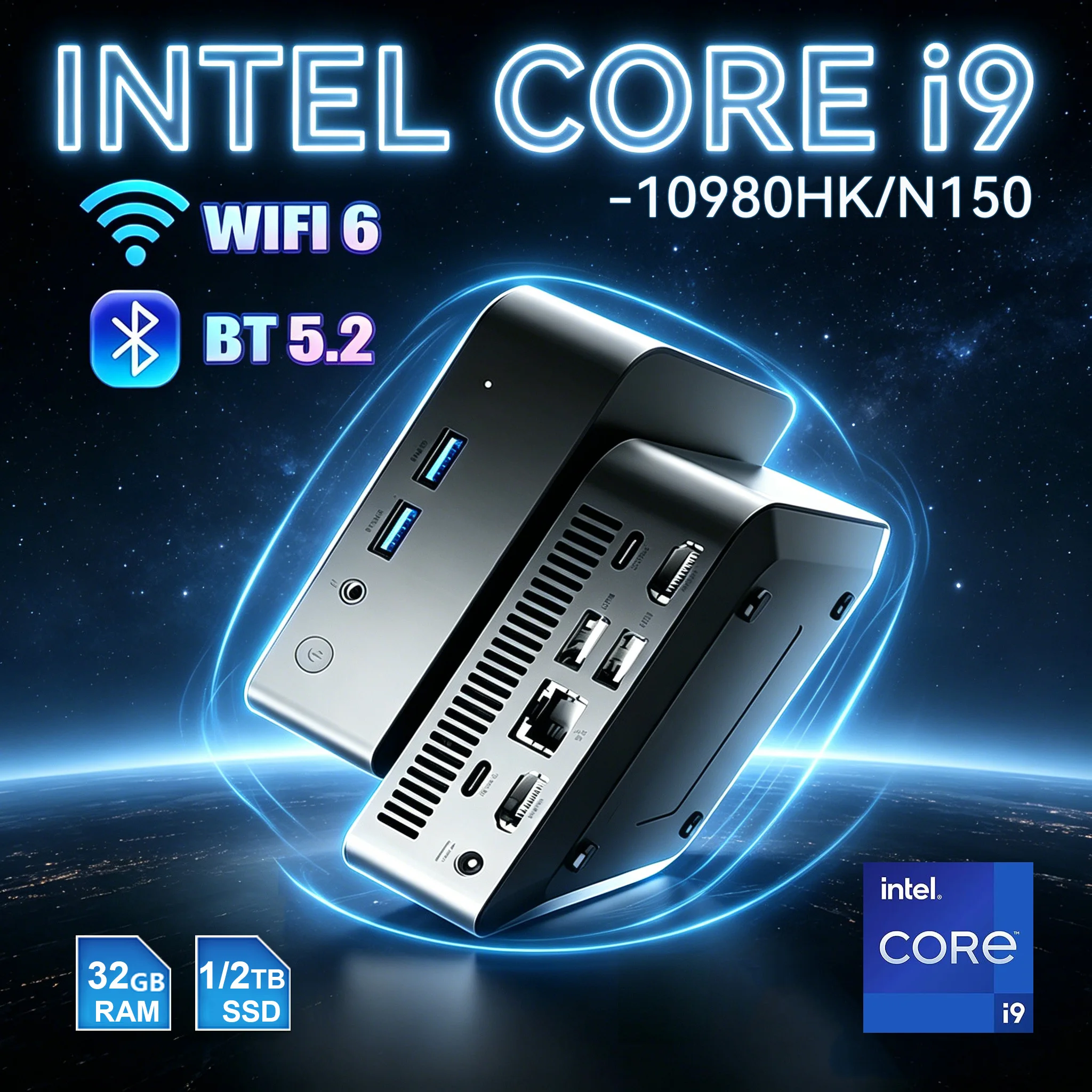 2026 Mini PC Intel Core i9 10980HK /N150 Desktop Pc Computer 32GB RAM 1TB SSD WiFi 6 BT5.2 Windows 11 4K Portable Mini Gaming PC