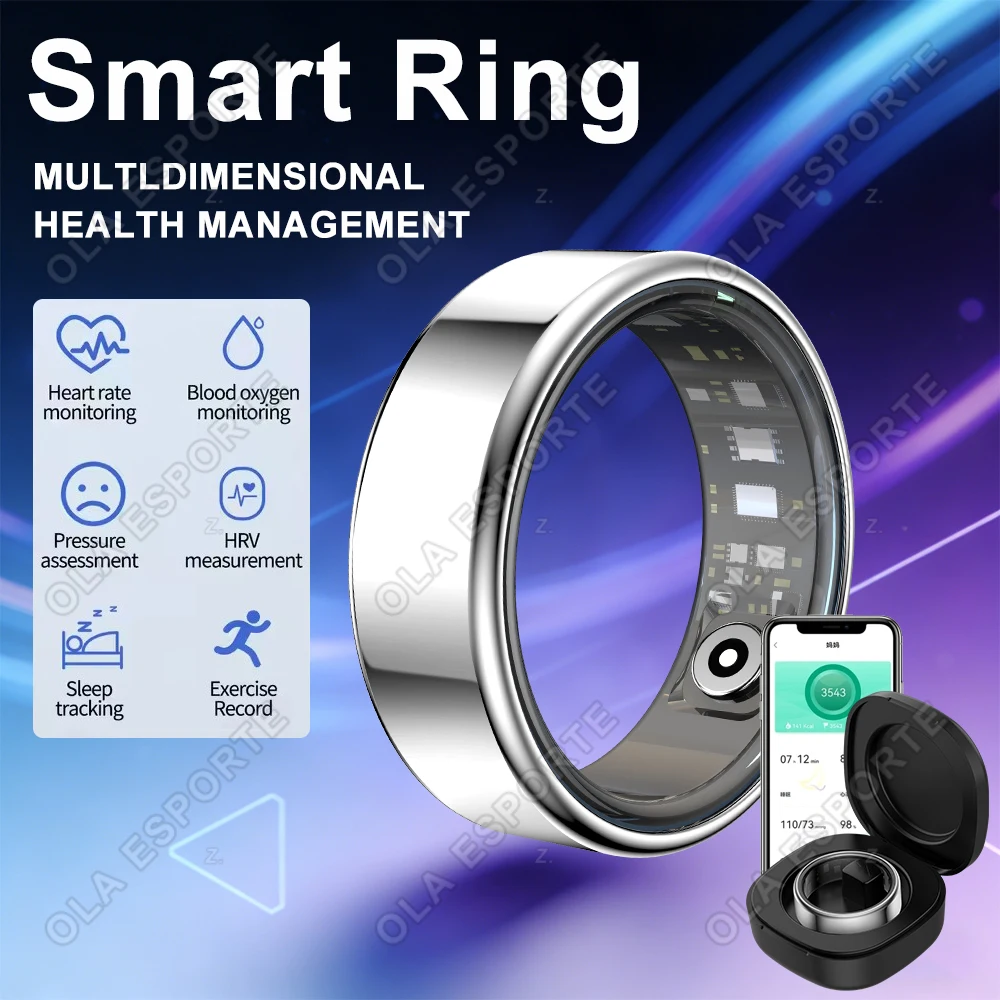 Multidimensional Health Management Smart Ring Smart Health App Heart Rate Blood Oxygen Pressure Sleep Waterproof For Android Ios