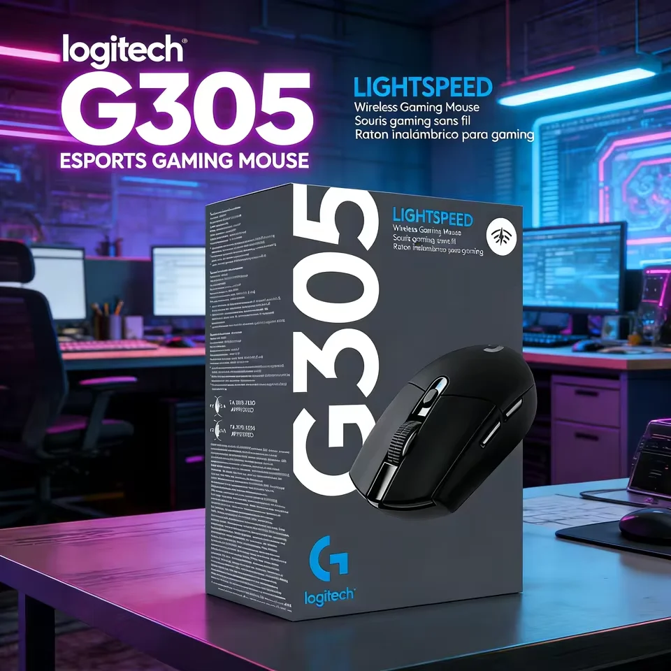 Logitech G305 Wireless Mouse, Gaming Esports Programmable Office Desktop Laptop Mouse, Computer Gaming 2.4G Ergonomic Mouse