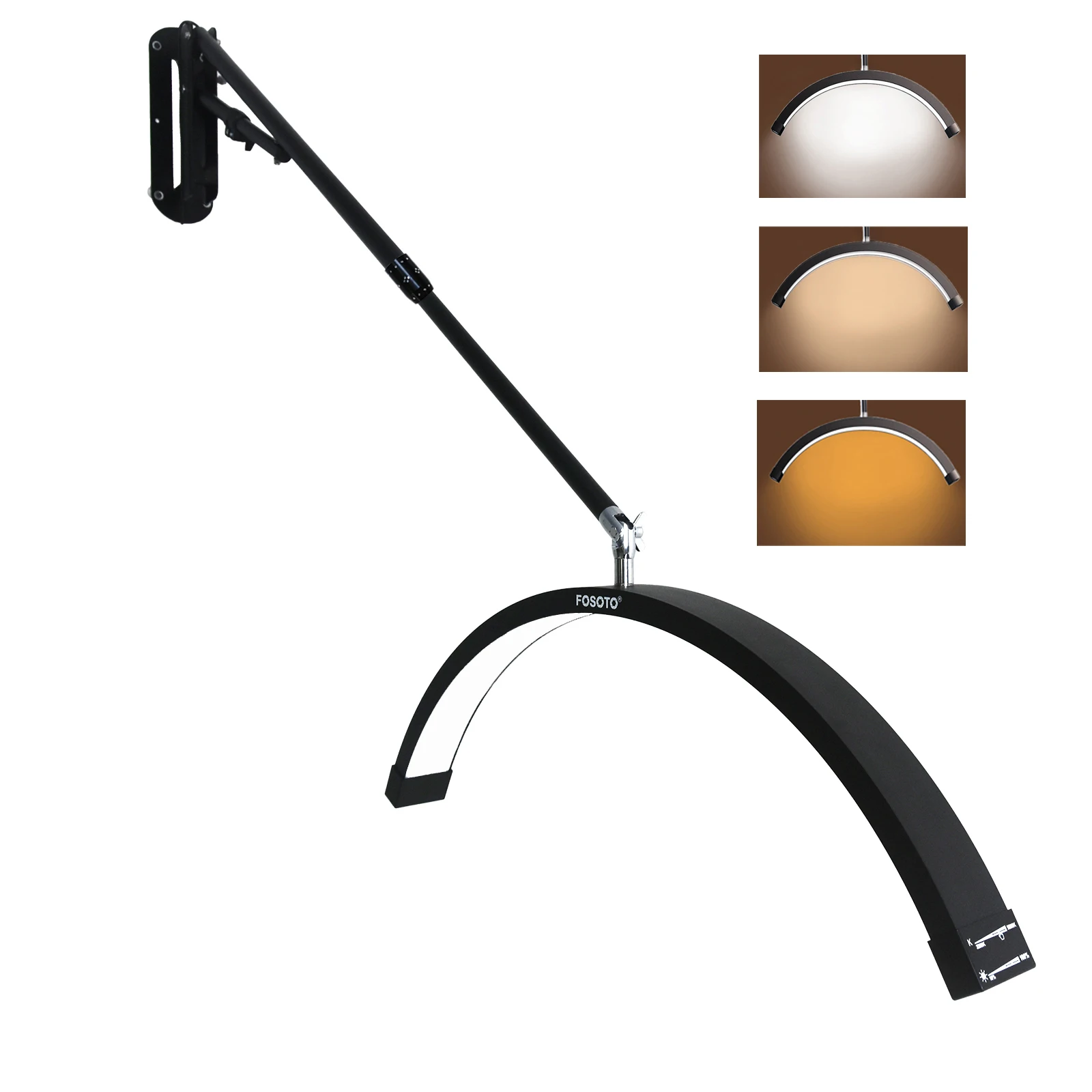 Fosoto Multi-Directional U-Shaped LED Wall Mounted Half Moon Lamp Beauty Salon Supplement Light Lashes Beauty Barbershop Nail