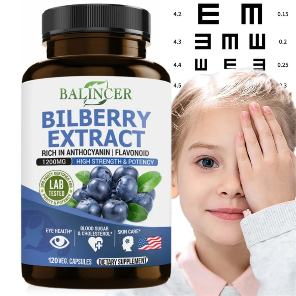 Eye Health Supplement, with Bilberry Extract, Antioxidant, Eye Bright, Eye Vitamins & Vision Health, Non-GMO