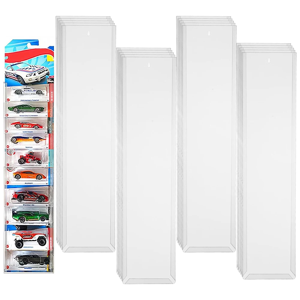 Model Car Display Case Wall Mount Compatible with Hot Wheels Matchbox Cars Packaged, Model Cars Storage Case for Hot Wheels Pack