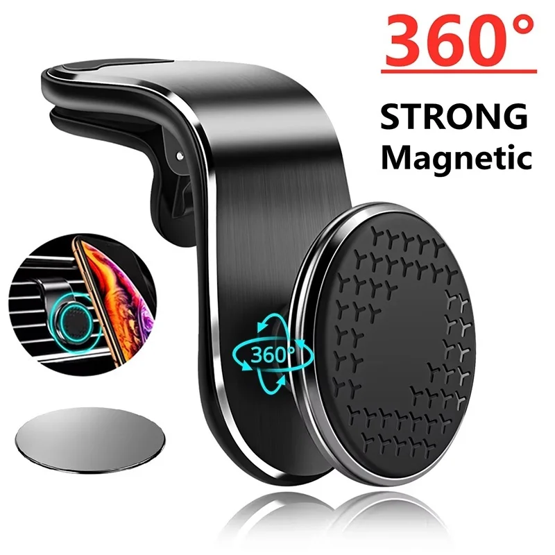 Magnetic Car Phone Holder Air Vent Mount Smartphone Clip 360 Rotation Mobile Phone Bracket GPS Cell Phone Stand For IPhone OPPO