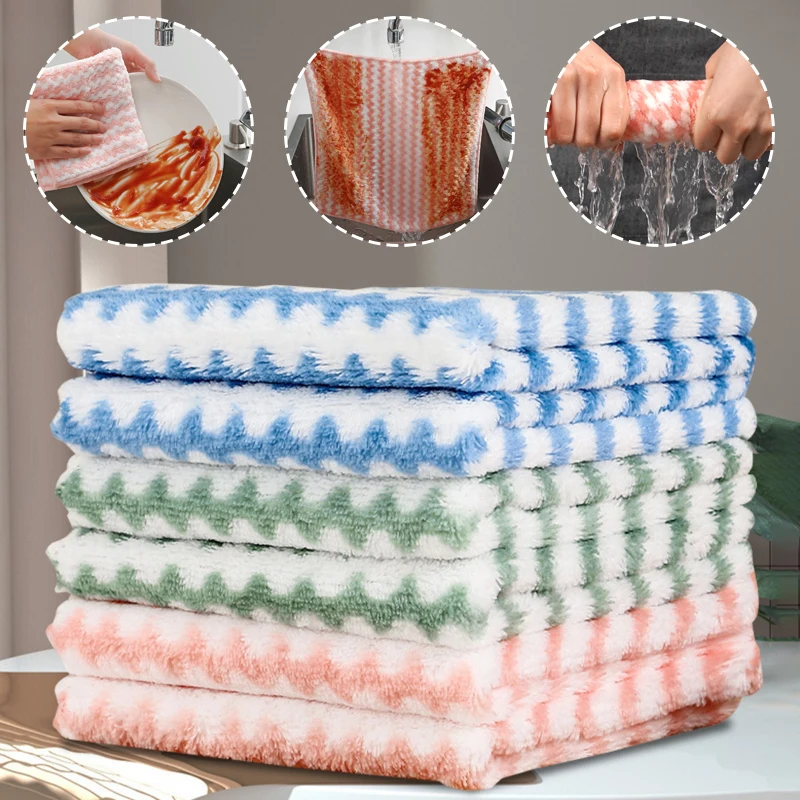 Kitchen Dishwashing Cloth Superfine Fiber Water Absorbent Cleaning Cloth Multipurpose Household Cleaning Tools Cleaning Cloth
