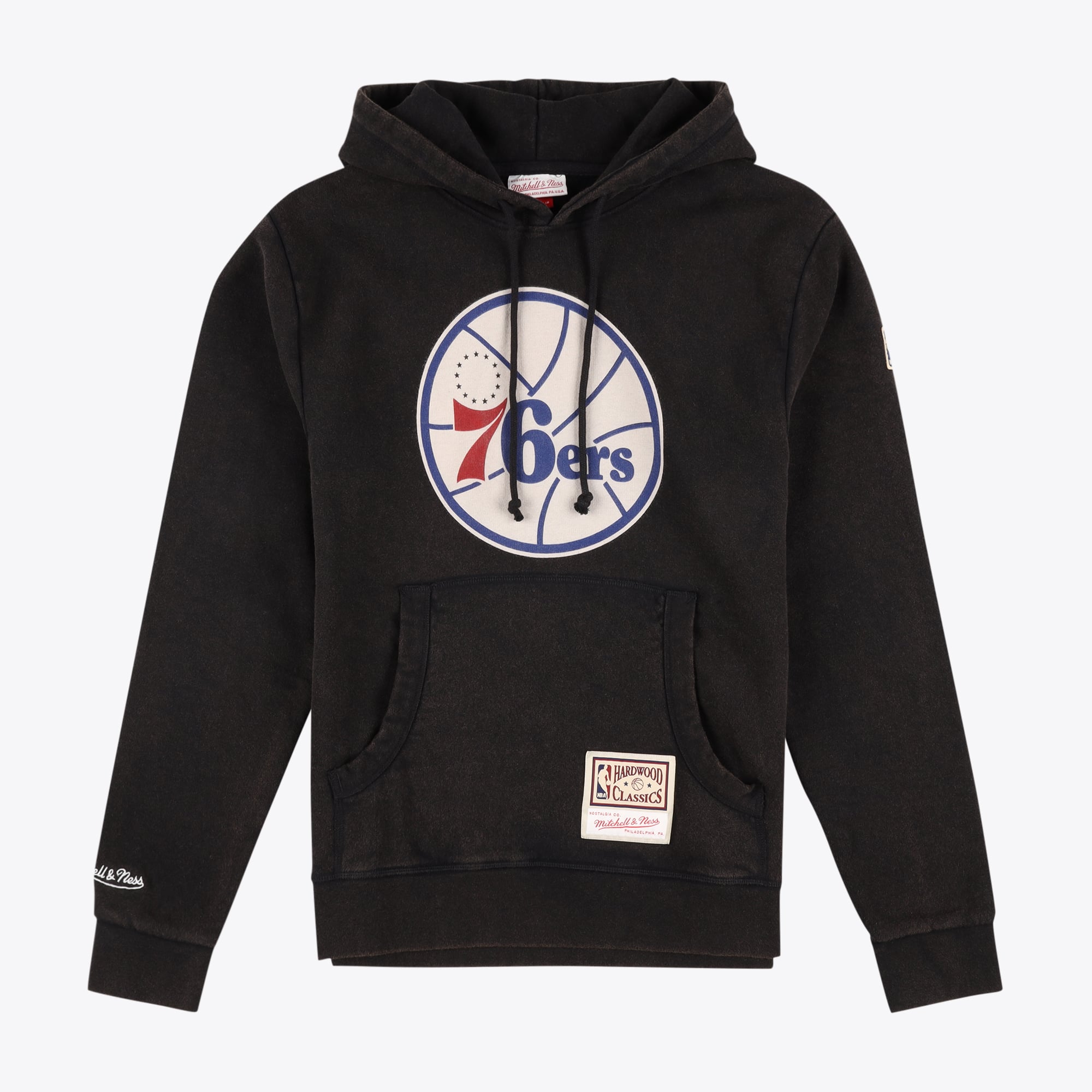 Philadelphia 76ers Mitchell & Ness Worn Logo Hoodie – Schwarz Herren