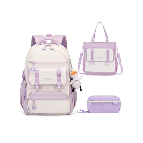 Zaino scolastico capiente per ragazze adolescenti con molteplici tasche, borsa leggera e impermeabile per la scuola media studenti delle scuole superiori, zaino da campus in stile coreano