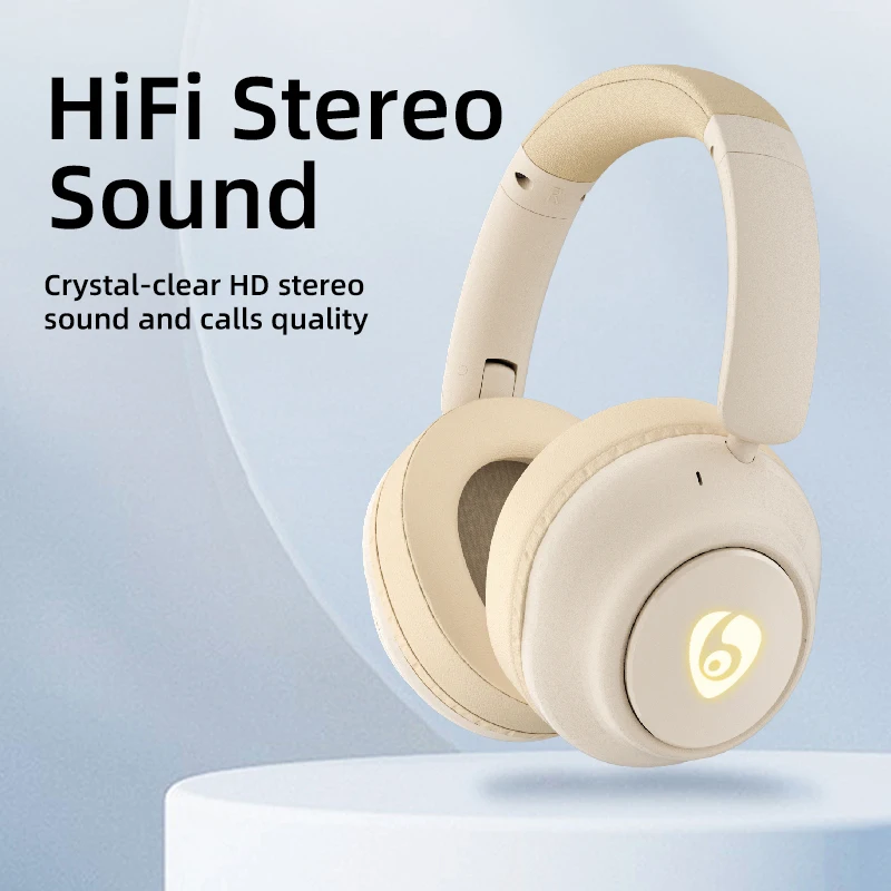 Casque Bluetooth à réduction de bruit 48 dB, casque audio sans fil haute résolution, écouteurs HIFI stéréo, casque de jeu