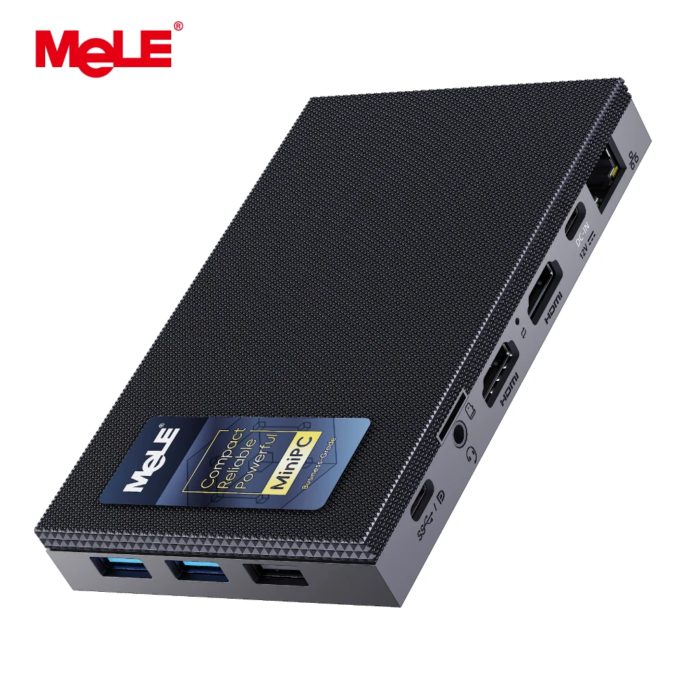 MeLE Quieter4C N150 Fanless Mini PC,16GB RAM DDR4 512GB SSD Micro Desktop Computer,Dual HDMI,Support 4K Triple Display USB3.2,USB-C,WiFi5 BT5.1,Small Portable PC Industrial Business