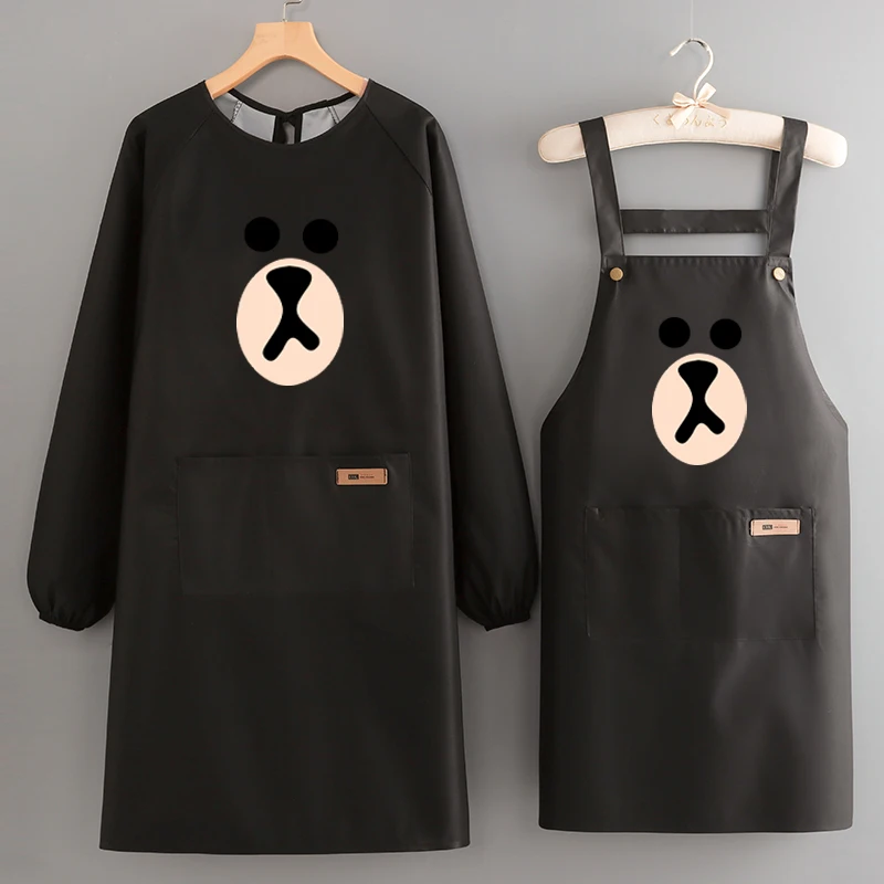 Waterproof and Oil Resistant Aprons Long Sleeved for Men and Women Kitchen Cooking Household Covers Wear-Resistant