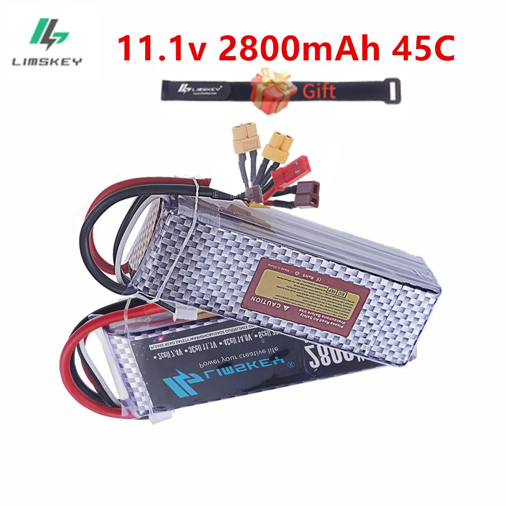 3S Rechargeable Lipo Battery 11.1V 2800mah 45C with T/XT60 Connector For RC Truck Car FPV drones Airplane Hobby Parts