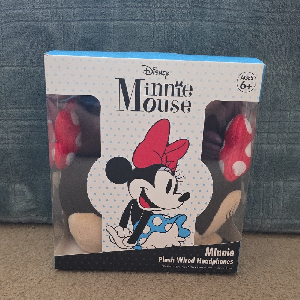 Disney Headphones | Disney Minnie Mouse Plush Wired Headphones | Color: Red/White | Size: Os