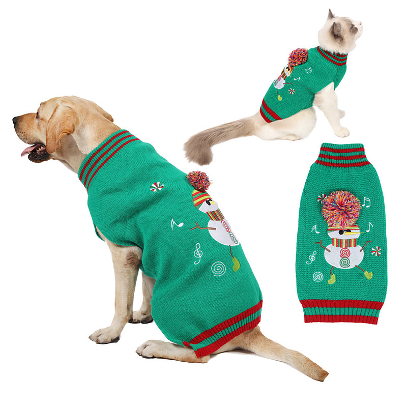 Fashionable Warm Christmas Winter Pet Sweater Deer Holiday Outfit Cat And Dog Sweater