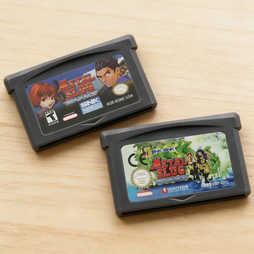 Metal Slug 32 Bit Video Game Cartridge Game Console Card for GBA Shooting Games Series Metal Slug Advance USA/EUR Language