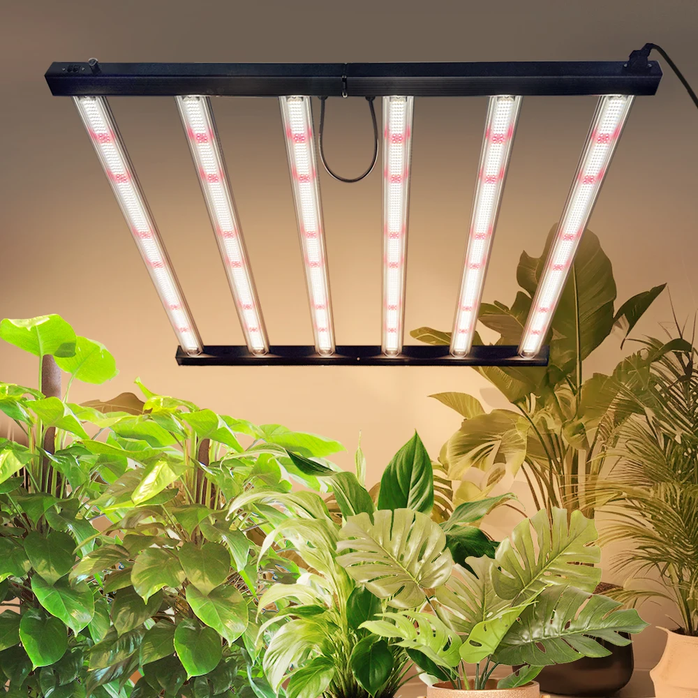 360W/720W Faltbare LED-Pflanzenlampe mit LM281B-Chip, Vollspektrum, 0-100% stufenlos dimmbar, Daisy-Chain-Synchronsteuerung, eingebautem Netzteil, Aluminium-Pflanzenlampe für Indoor-Gewächszelte,
