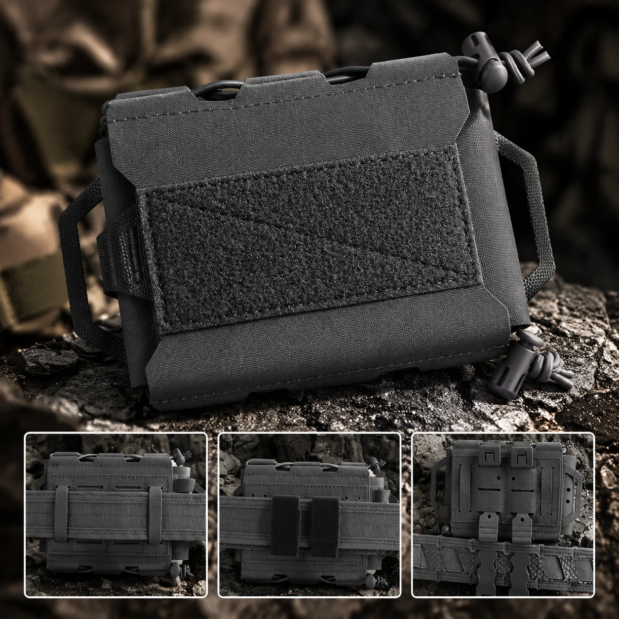 Pochette tactique IFAK, trousse de premiers soins individuelle modulaire avec 3 options de fixation, équipement médical d