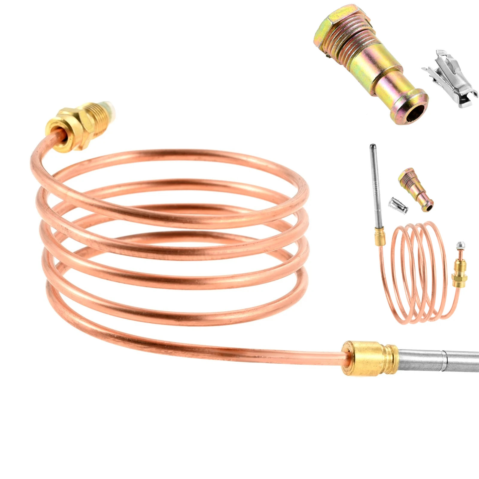 1 ensemble de capteurs thermocouples pour cuisinière à gaz avec écrou de fixation pour adaptateur d'appareils électroménagers au gaz GPL/gaz naturel, installation facile