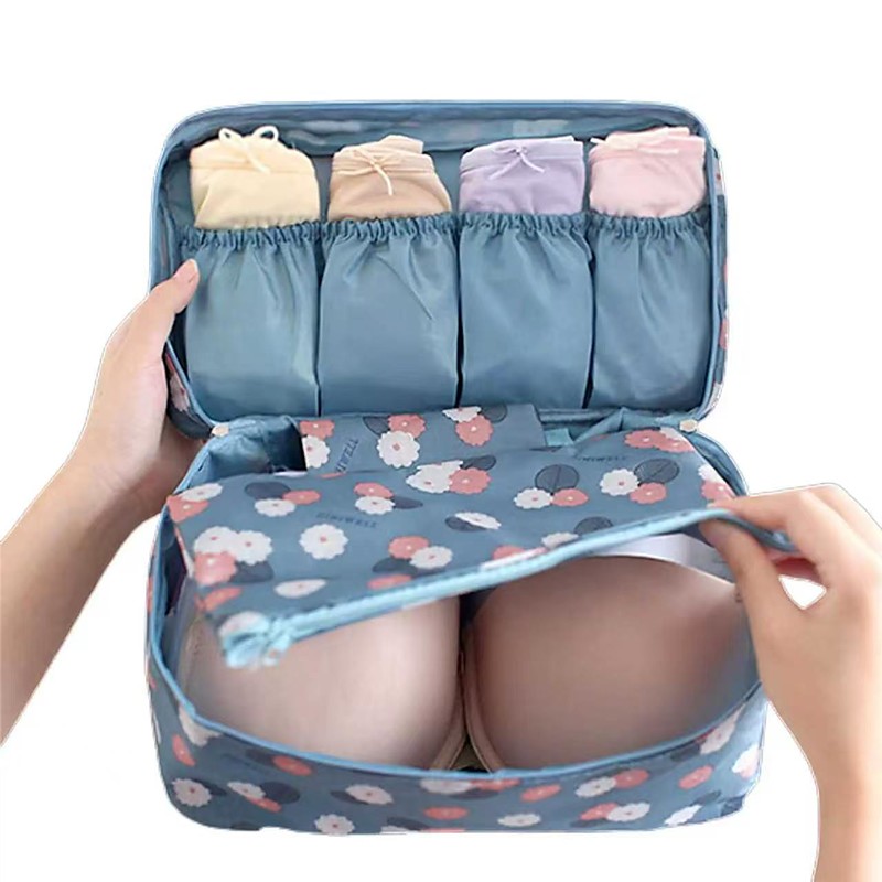 Multi-Functional Travel Organizer Bag, Portable Clothing Storage Bag, Makeup Bag, Underwear and Socks Organizer, Categorized Packing Pouch for Travel, School, Suitcase and Daily Storage