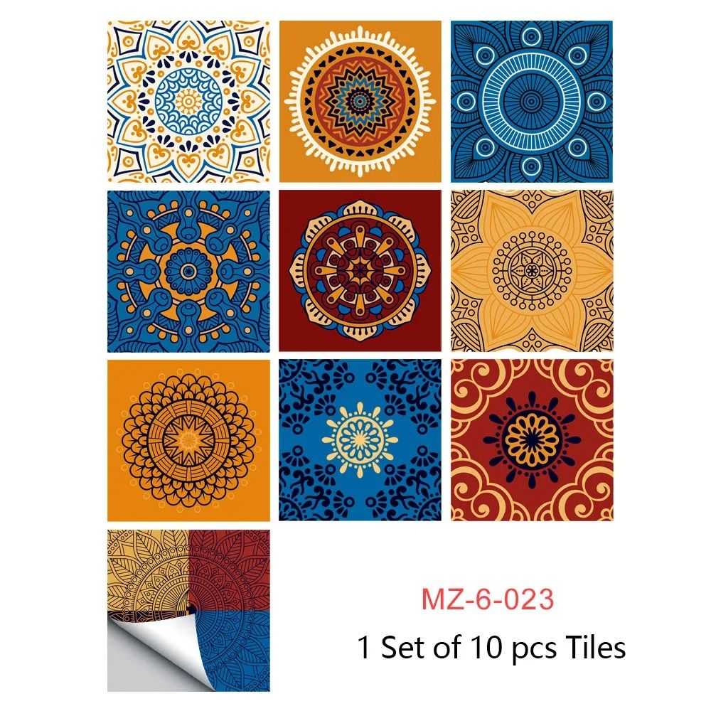 Retro Matte Tile Stickers For Easy Kitchen Bathroom Floor Home Makeovers 008 15x15 Cm 10 Pcs