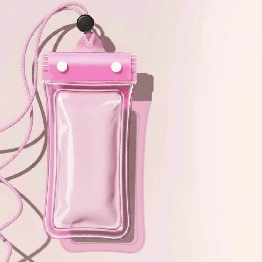 Waterproof Phone Pouch Crossbody Dry Bag With Adjustable Strap pink