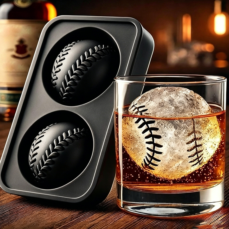 Baseball Ice Cube Mold Silicone Ice Cube Tray For Whiskey, Cocktails & Summer Drinks b